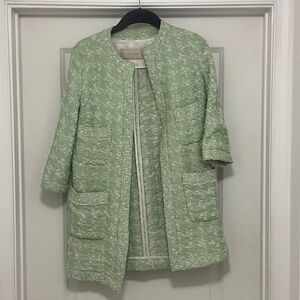 Zara Light Green Tweed Women's Blazer